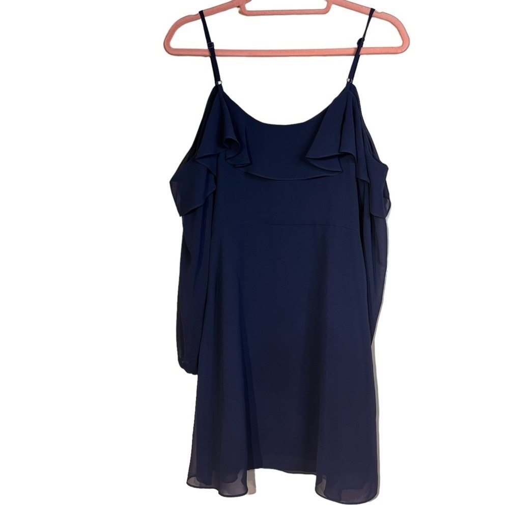 NWT Cupcakes and Cashmere Sundra Cold Shoulder Dress Women's Size 4 Blue Mini - Picture 4 of 11
